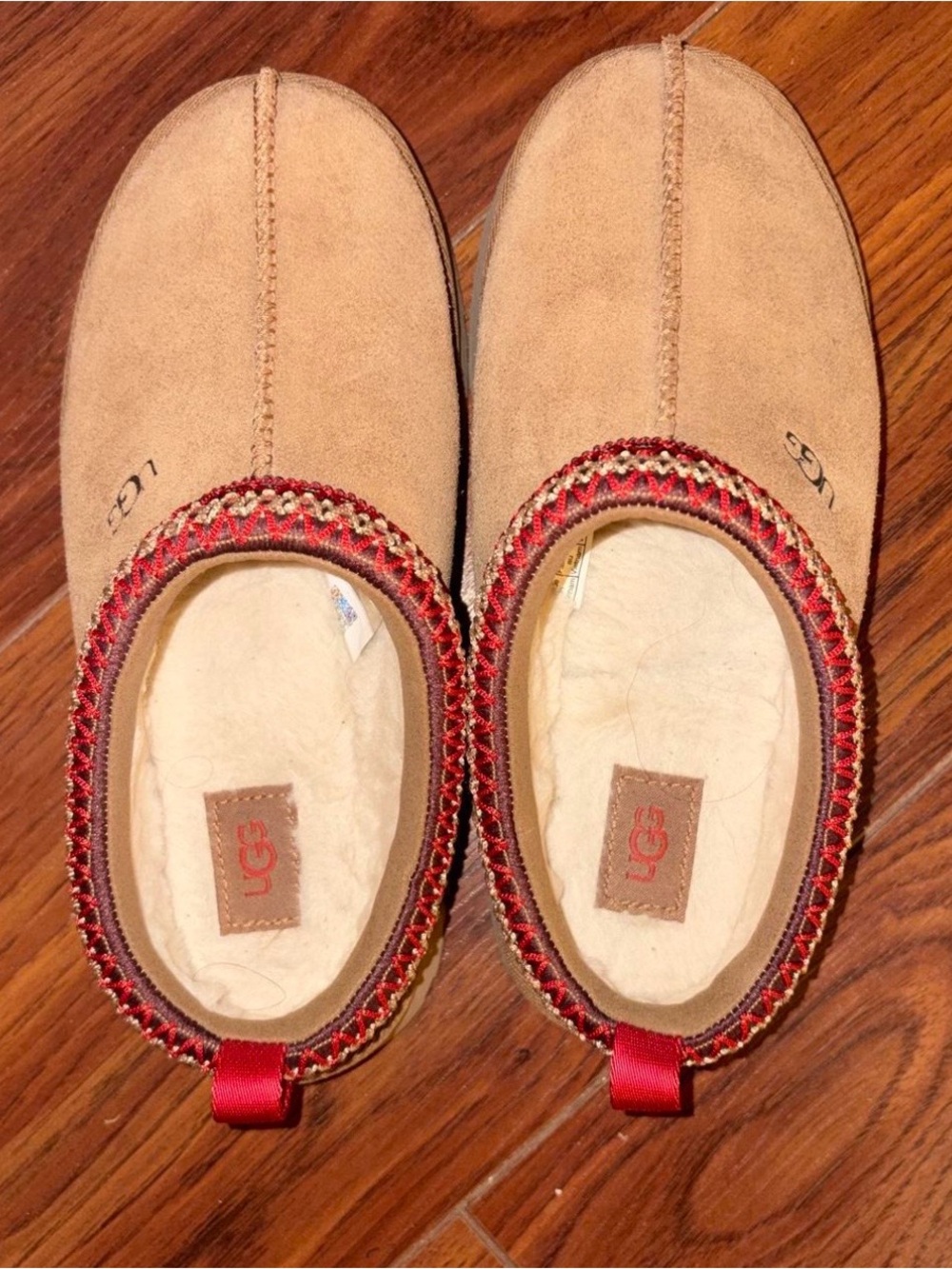 UGG Tasman Chestnut Suede Slip-On Slippers (BIG KIDS SIZE 3) Women's 4.5-5 - Picture 2 of 4